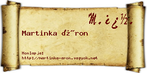 Martinka Áron névjegykártya